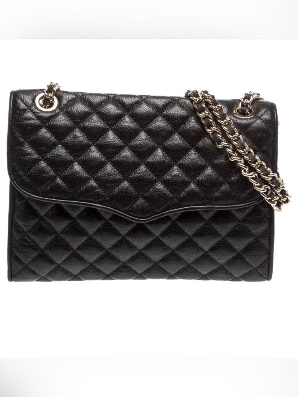 Rebecca Minkoff Black Affair Bag leather magnetic closure EUC